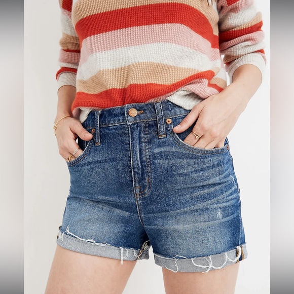 NWT MADEWELL DENIM HI-RISE CUTOFF DENIM SHORTS, JEAN SHORTS- SIZE 37, 14, 16 - Picture 15 of 16